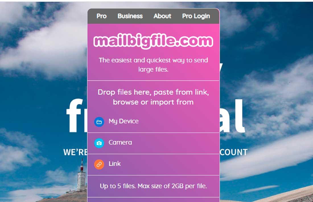 Mailbigfile - Alternatives to Wetransfer